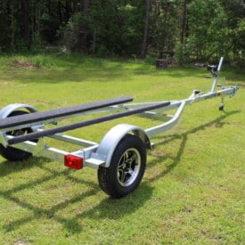 EZ Loader 73BS galvanized boat trailer for 14-17 ft boats with adjustable bunks, rust-resistant frame, and 1,650 lb capacity